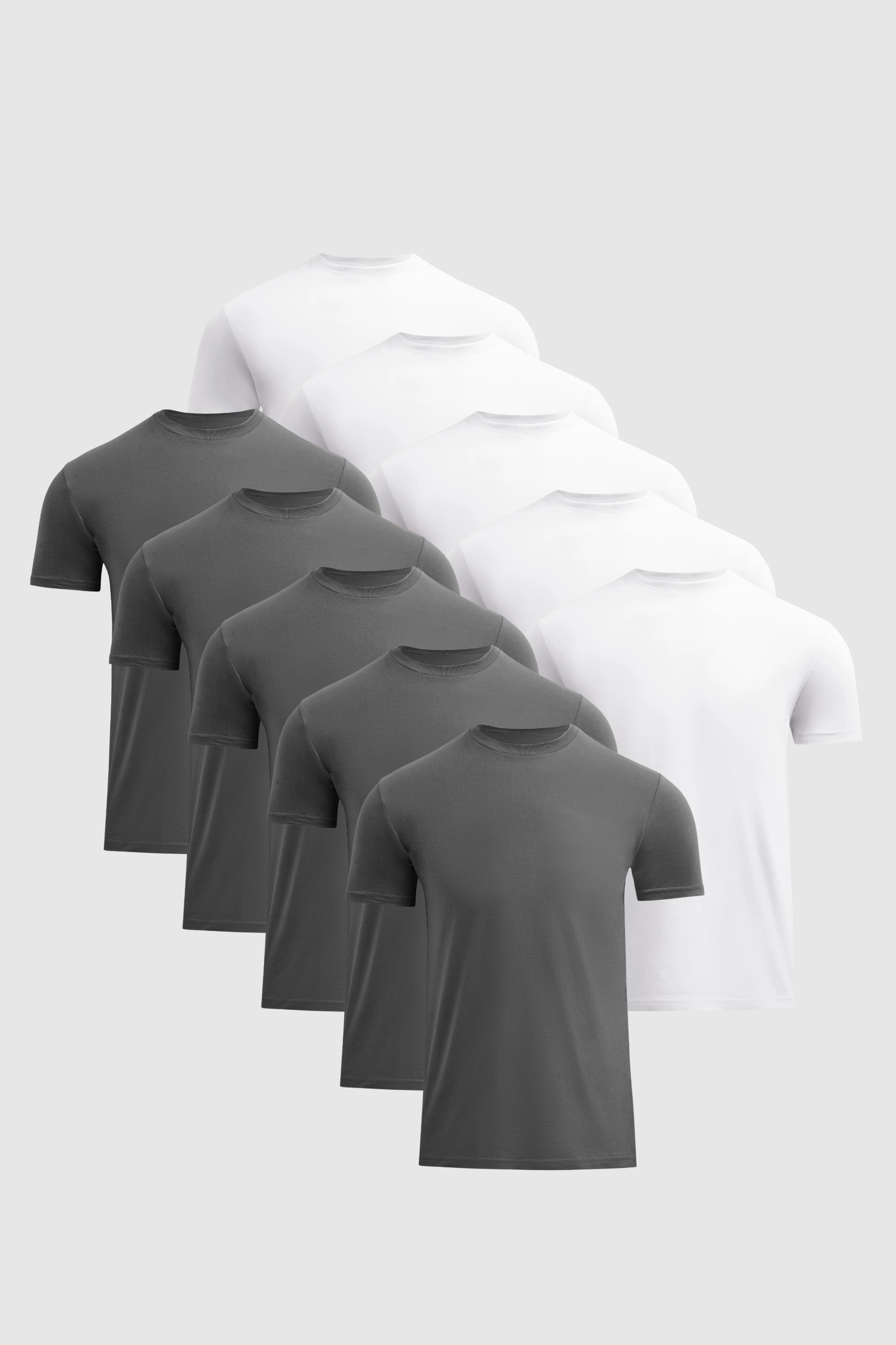 Lot de 10 paires de chaussettes Crew Signature — Blanc et gris